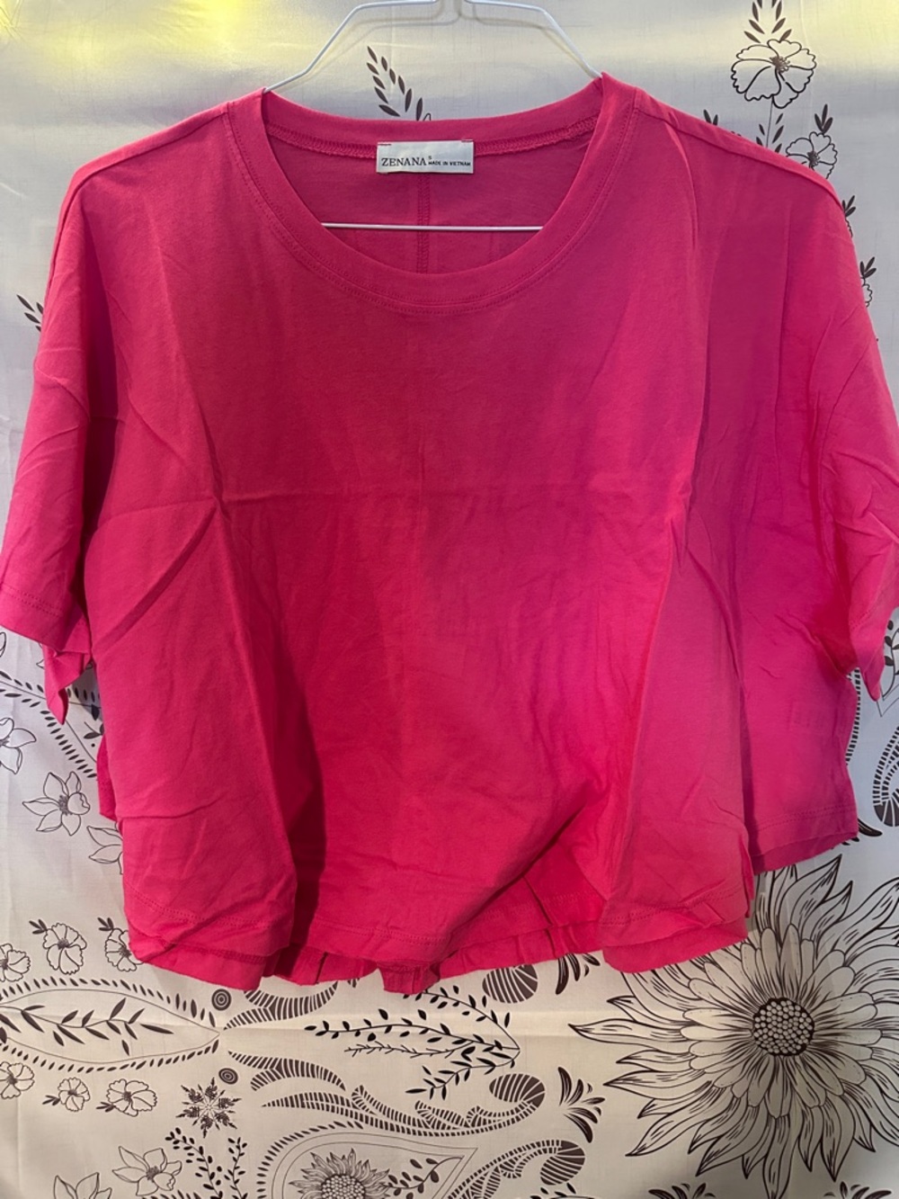 Zenana Outfitters Bright Pink Boxy Short-Sleeve Tee